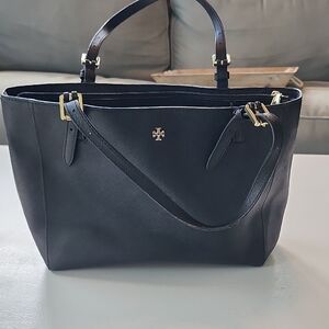 Tory Burch Black Leather Tote Bag